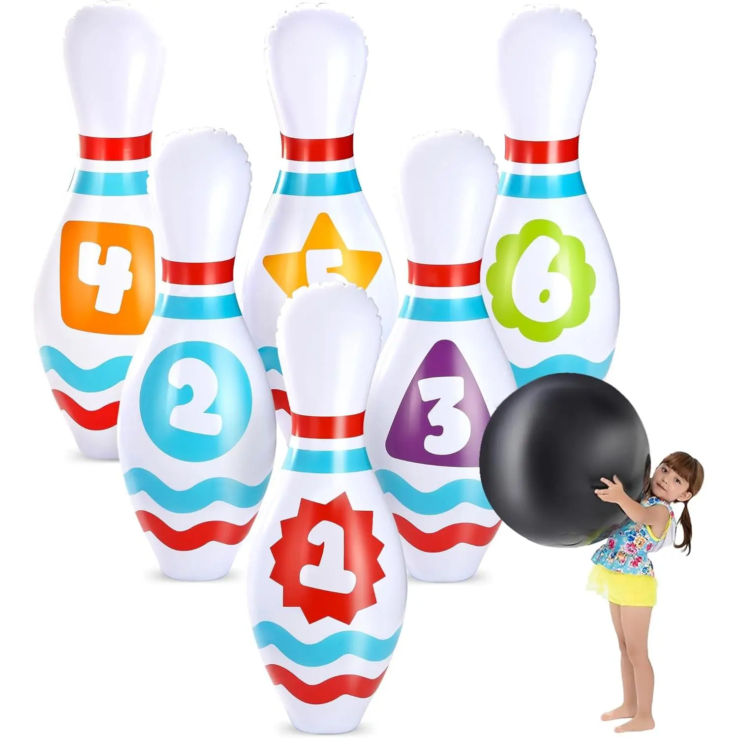 Giant Inflatable Bowling Set for Kids and Adults, Christmas Birthday Party Games, Kids Education Motor Skills Toysfidget toys