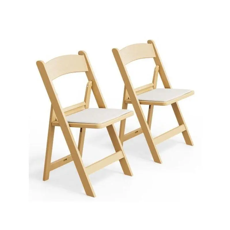 Outvita Resin Folding Chairs with Cushion, Foldable Plastic Chair with Comfortable Padded Seats, Perfect for Event Party Indoor Outdoor