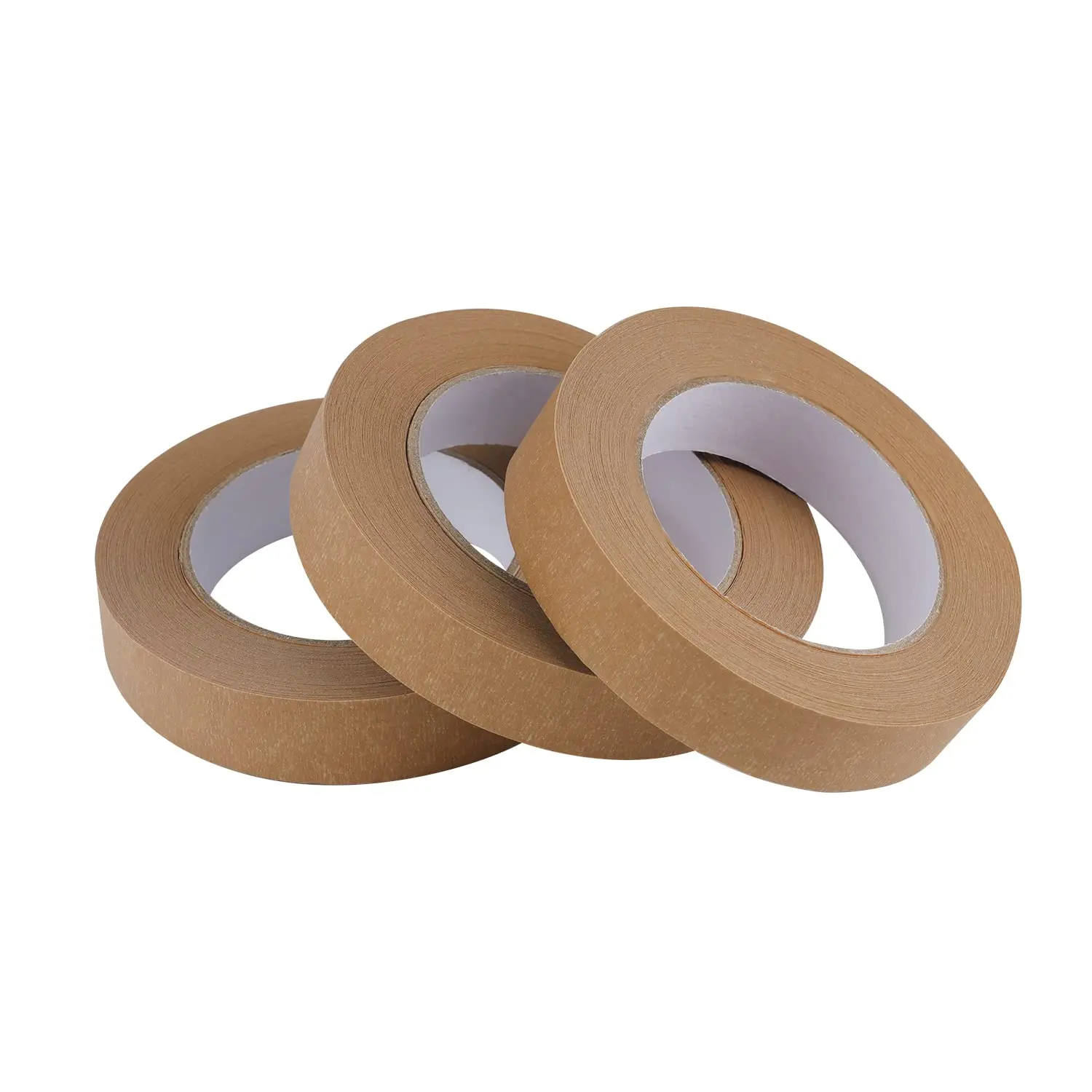 3 Pack Brown Painters Tape 1 inch, Brown Masking Tape 1 inch x 55 Yards x 3 Rolls (165  Yards)