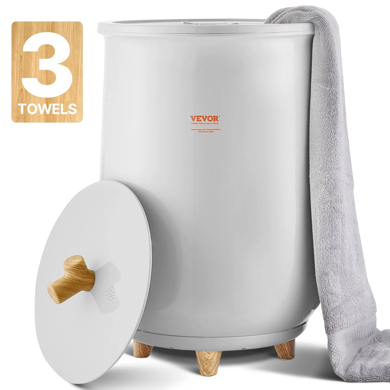VEVOR Towel Warmers for Bathroom, Towel Warmer Bucket Auto Shut Off for Spa Fits up to 3 Oversized Bath Towels, Blankets, Clothes, Bathrobes, PJ's and More