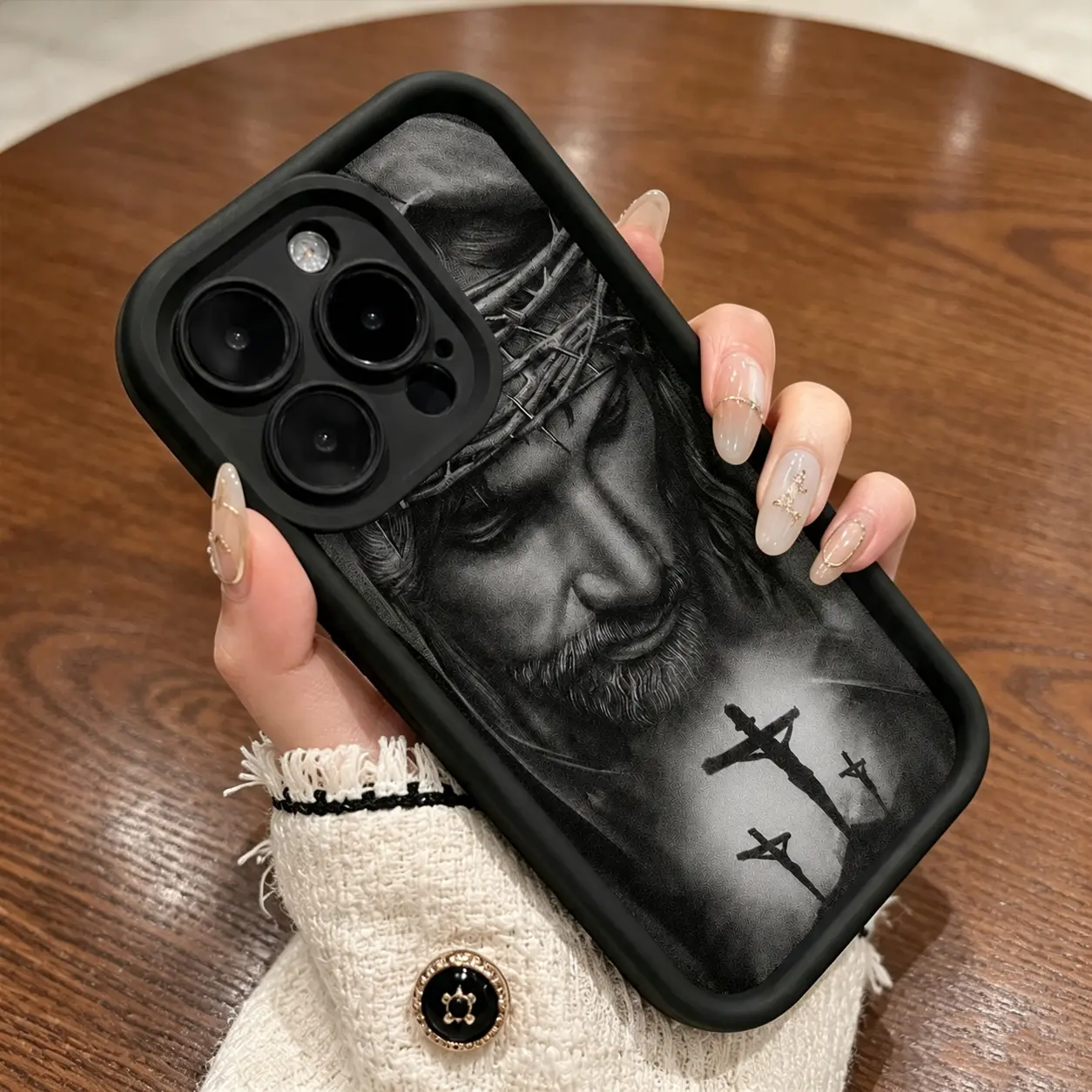 Jesus Cross Phone TPU 17 AIR 17 PRO 16 PRO 15 PRO MAX 14 PLUS 13 PRO 12 11 PRO XS MAX X XR Samsung Galaxy S25 Ultra S24 S23 S22 Plus Hunting Camouflage Tough luxury crystal texture skin-feeling solid color silicone pc material back d se slim pr dual- doub