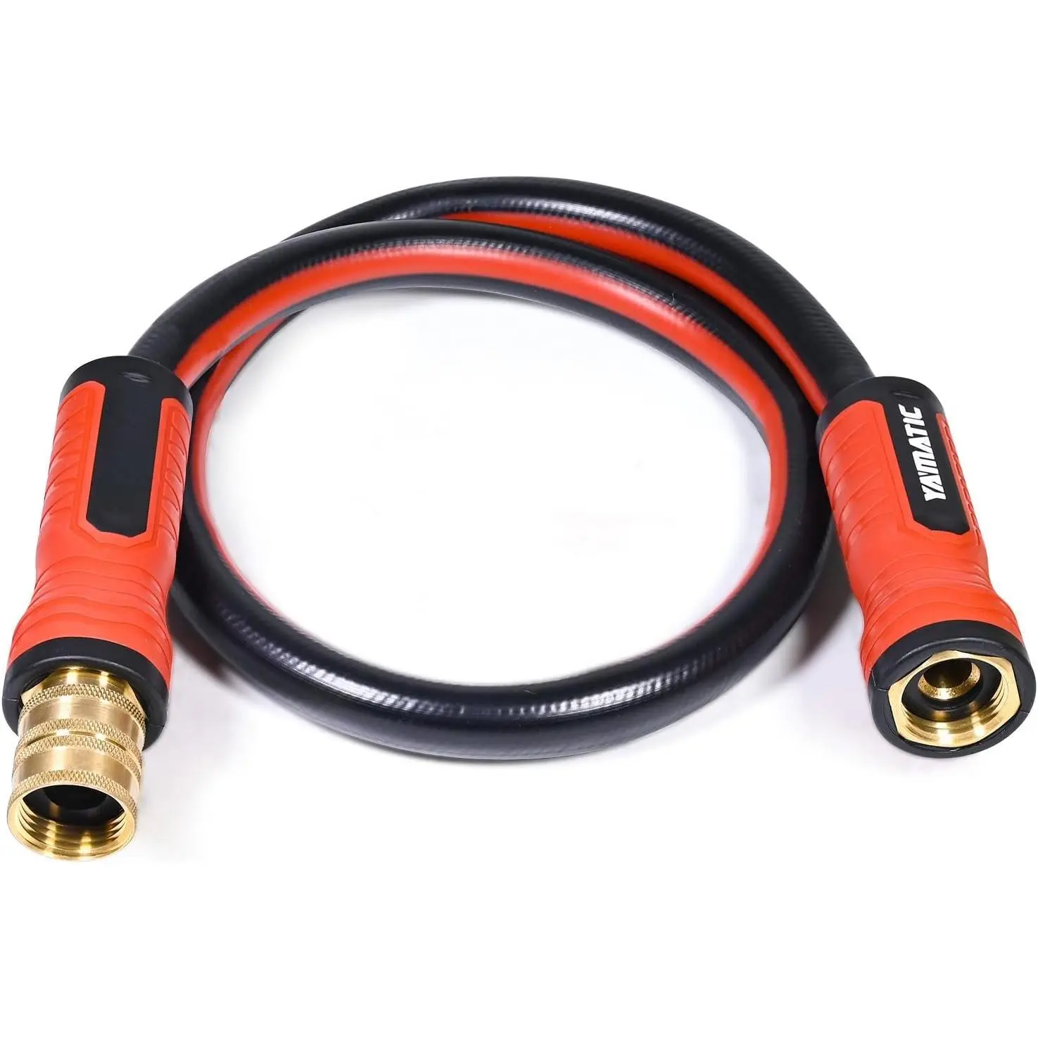 3FT Flexible Garden Hose Female to Female 5/8in, Burst 300 PSI | 3 ft Short Leader Hose, 2-in-1  Use with 3/4" Solid Brass Swivel Fittings, Small Water Hose Extension for Reel Lawn Yard