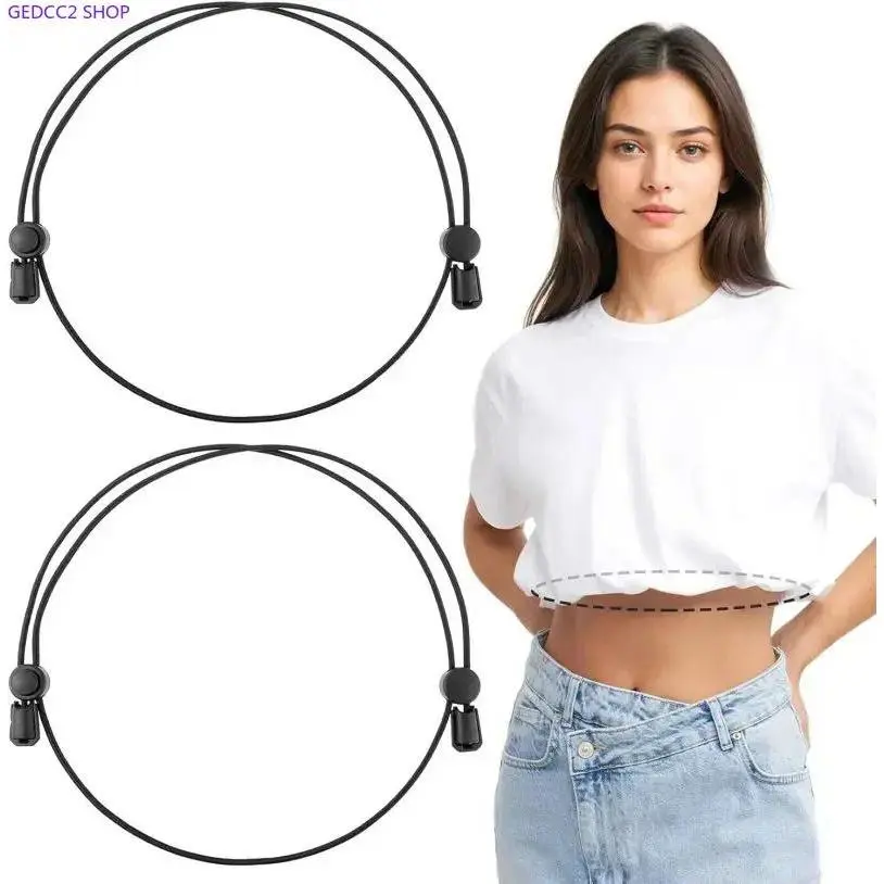 Women's 2-Pack Adjustable Shirt Tuck Band - Seamless Cotton Elastic Belt for Tucking Tops, Snug Fit, Invisible Cropped Look, Daily Use, Perfect Gift, One Size (Sports & Outdoor Camping & Hiking Hammocks Accessory)