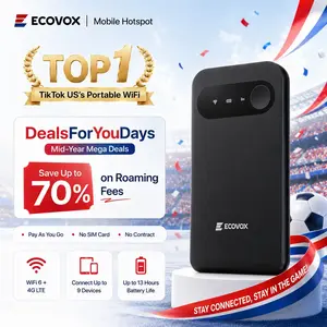 [Deals For You Days] ECOVOX Portable WiFi Hotspot Pocket Wi-Fi, 4G LTE Wireless Internet Device, No SIM Card/Contract, Auto Network Switching,   Free 1GB Local Data for Campers airport rv tinder date rescue  user stable easy connection