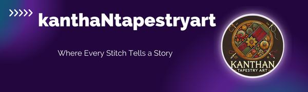 kanthaNtapestryart Indian Hand Block Print Kantha Cotton Kantha Throw Blanket Indian Bedspread Kantha Bed Cover Sofa Throw Bedspread Blanket (King/Queen Size 90x108 Inch), Blue