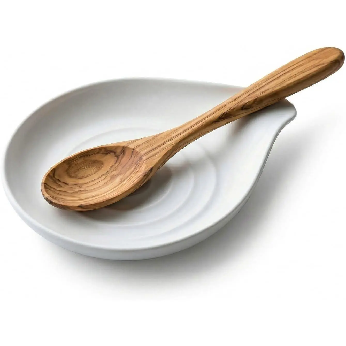 Porcelain Spoon Rest - Farmhouse White Kitchenware Organizer for Kitchen Countertop, Stove Top, Holds Spatulas, Spoons, Tongs, Tableware