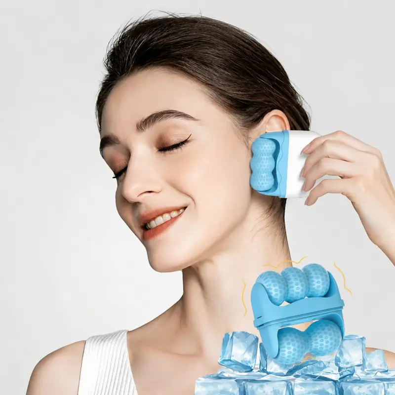 Compact Mini Size Facial Ice Roller Tool with Smooth Surface for Facial Care - Cooling Effect, Depuffing, Soothing Skin, Reducing Redness, Shrinking Pores, Boosting Refreshed Glowing Complexion