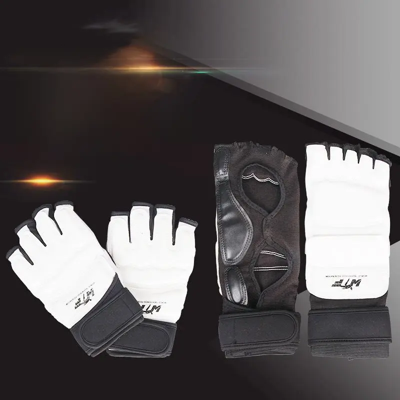 Unisex Multi-Size PU Leather Half-Finger Hand & Foot Protector Set - Includes Glove, Snug Fit, for Karate Training (Adult Use)