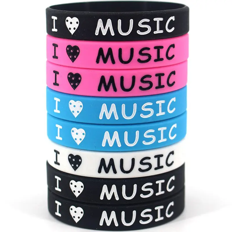 Unisex Lightweight Silicone Wristbands - Punk Rock Band Accessories, Multiple Colors Music Festival Fashion Bracelets for Men and Women