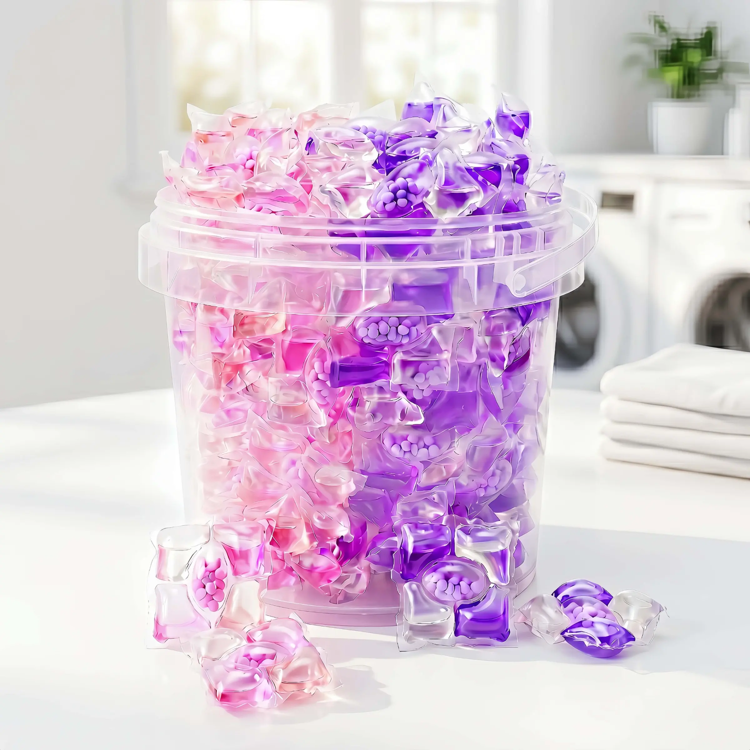 5 in 1 Laundry Detergent Pods – Lavender & Cherry Blossom Floral Scent Washing Capsules, Dual Fragrance Laundry Capsules for Fresh Clothes & Bedding, Laundry Detergent Beads