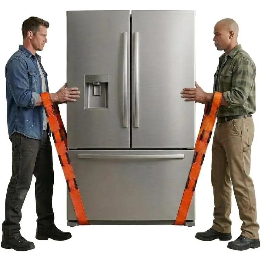 Furniture Moving Straps – 2-Person Lifting Strap for Moving Furniture, Appliances, Heavy Duty Carrying for Heavy Objects up to 800 lbs, Orange