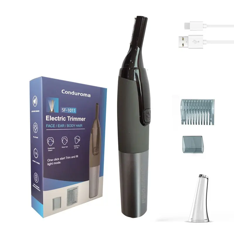 Multifunctional Electric Eyebrow Trimmer, Rechargeable Facial Hair Shaver, Detail Trimmer with Sharp Blade for Eyebrows, Sideburns, Nose and Ear Hair, Eyebrow Shaper