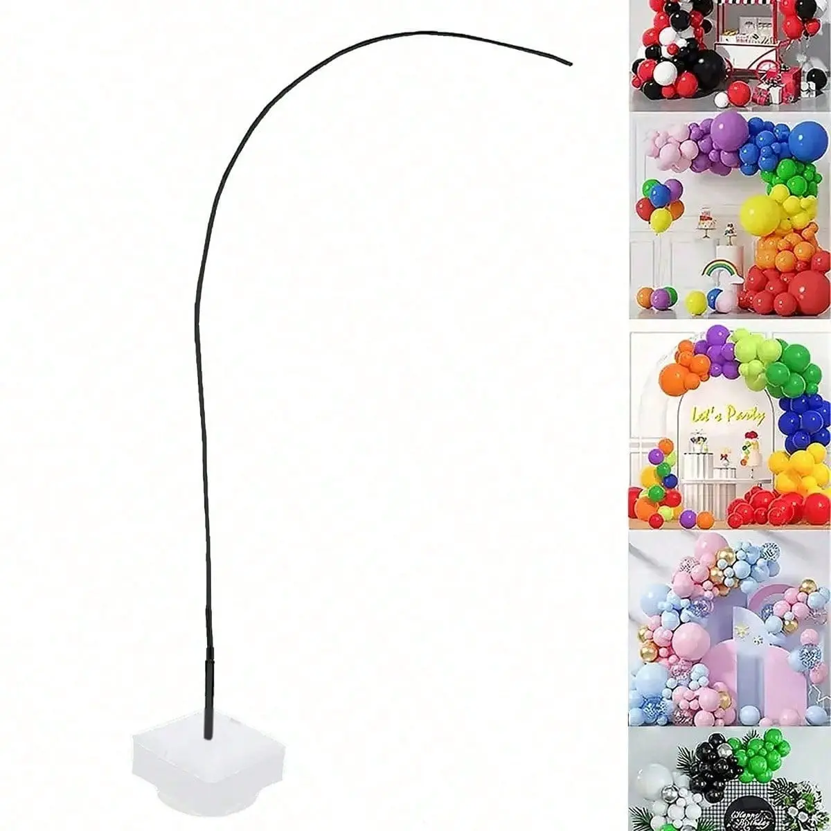 2.5m Balloon Arch Set, Balloon Arch Decoration, Birthday Party Decorations, Adjustable Pole Stand, Flexible Shape Balloon Column, Reinforced Base, Ideal for Weddings, Parties, Birthdays