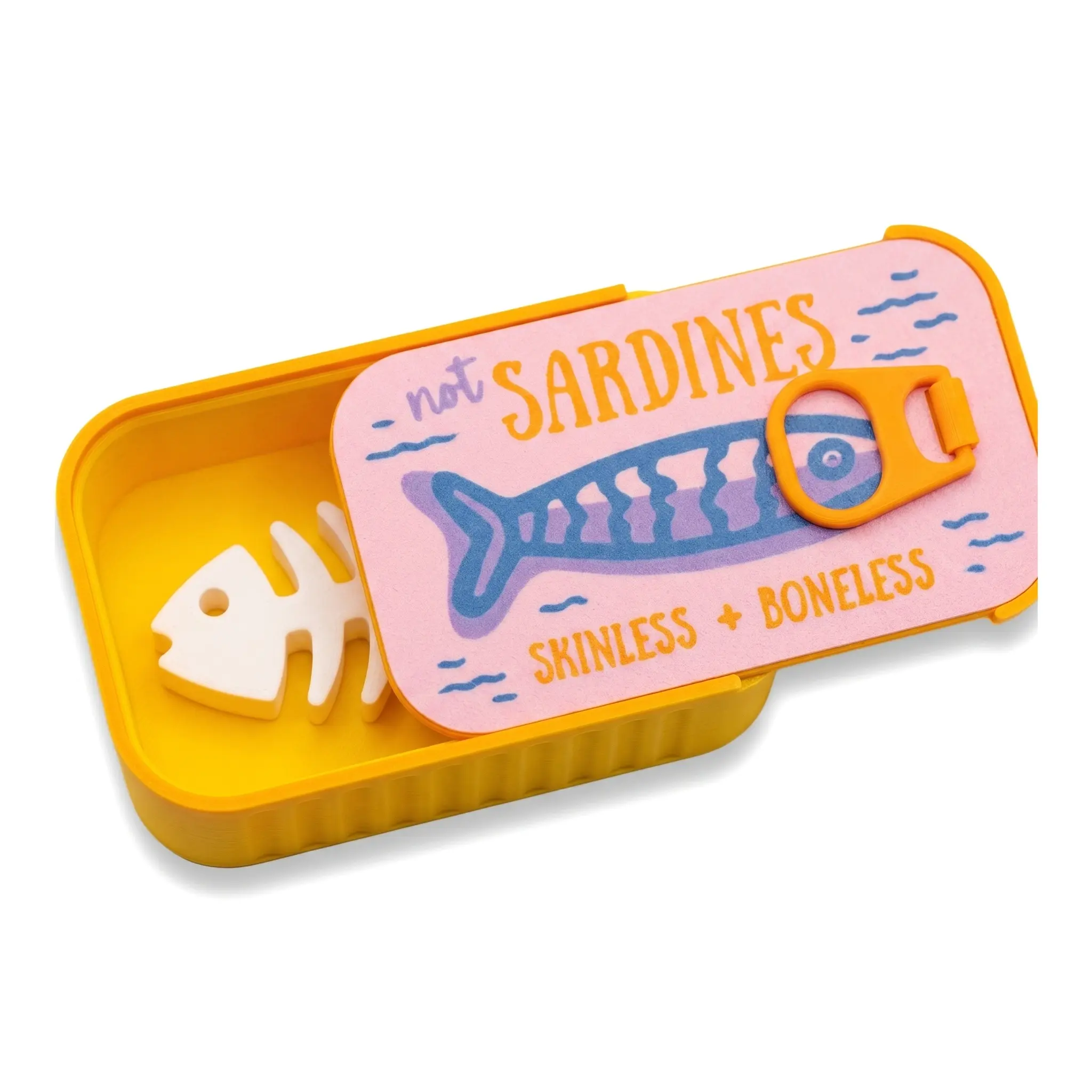 Retro 3D Printed PLA Plastic Sardine Tin Jewelry Box - Room Accessories Trinket Box, Lightweight Bag Organizer for Rings & Earrings, Home Jewelry Organization Travel Gift for Mom, Accessories Box, Housewarming