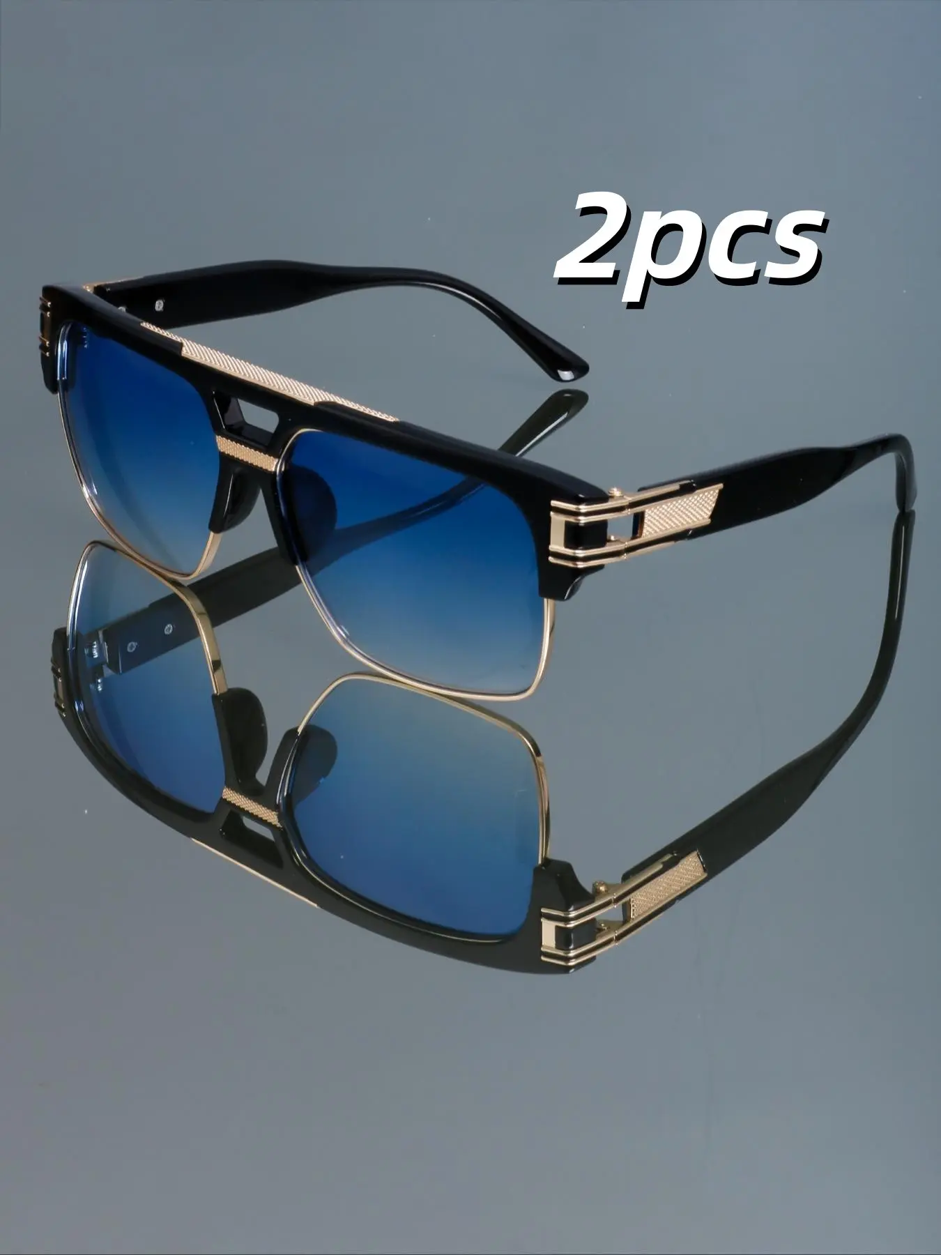 2pcs Fashion Retro Trendy Square Frame Sunglasses for Men & Women, High-Quality Simple Design, Versatile Daily Wear, Casual Style Accessories