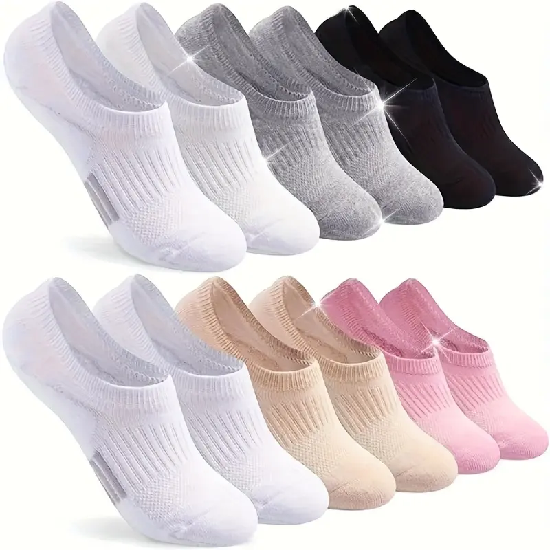 6 Pairs No Show Socks For Women Athletic Low Cut Socks Ankle No Slip Invisible Running Cushioned Socks