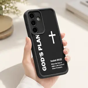 GOD’S PLAN Cross Isaiah Phone Case, Enhanced Camera Protection,Shockproof Skin-Friendly Touch Soft Cover for Samsung Galaxy S21 S22 S23 S24 S25 S26 Ultra Plus FE A13 A14 A15 A16 A17 A33 A34 A35 A36 A52 A53 A54 Note20 God's Gift, Faith, Bible Verse