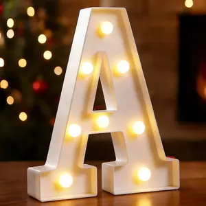 8.58 Inch Battery Powered LED Marquee Light Up Letter A, Lighted Sign for Table Party Birthday Christmas Decoration