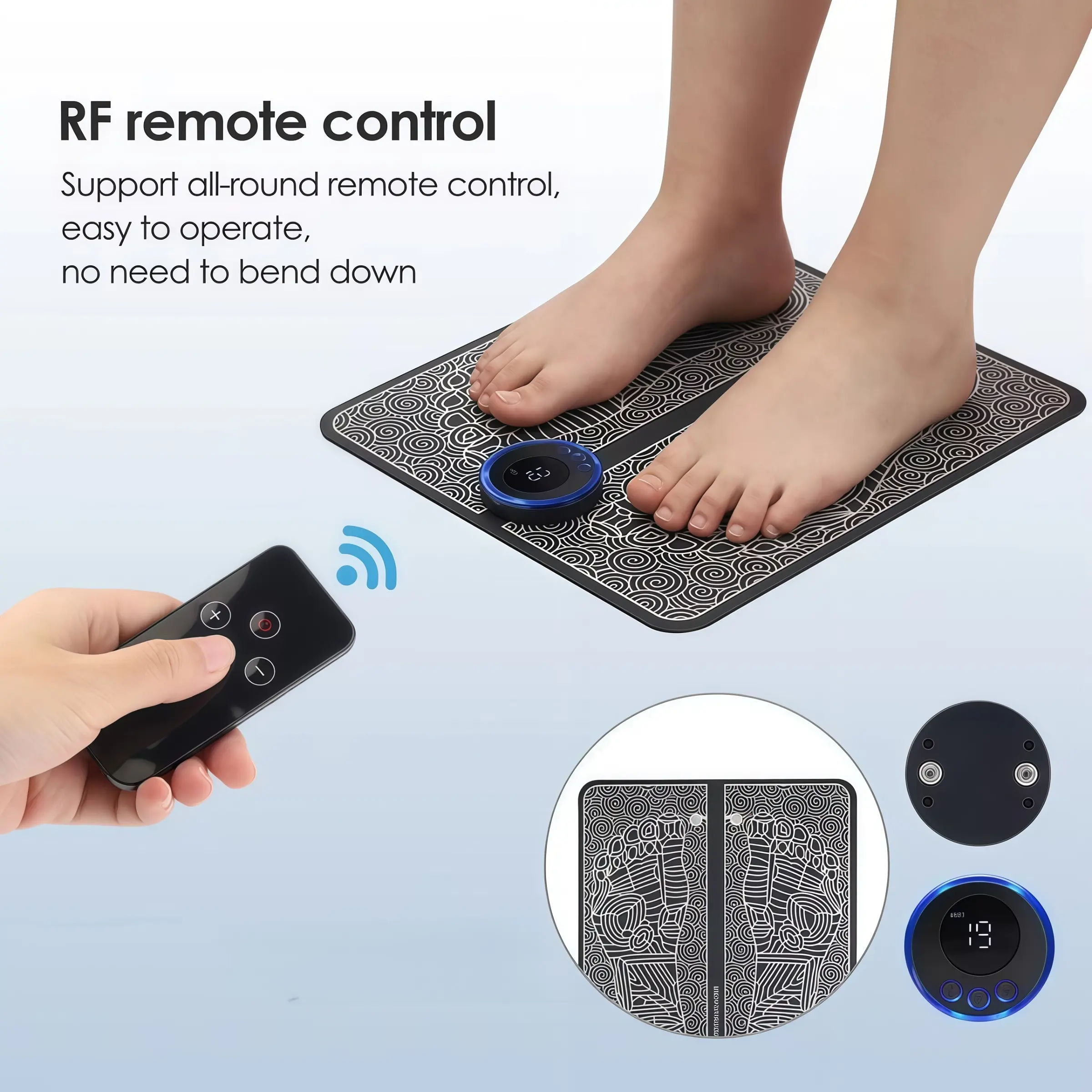 Remote Control Foot Massage Pad, Portable Muscle Massager, Leg Massage Patch, Home Relaxation, Ideal Gift, Foot Massagers