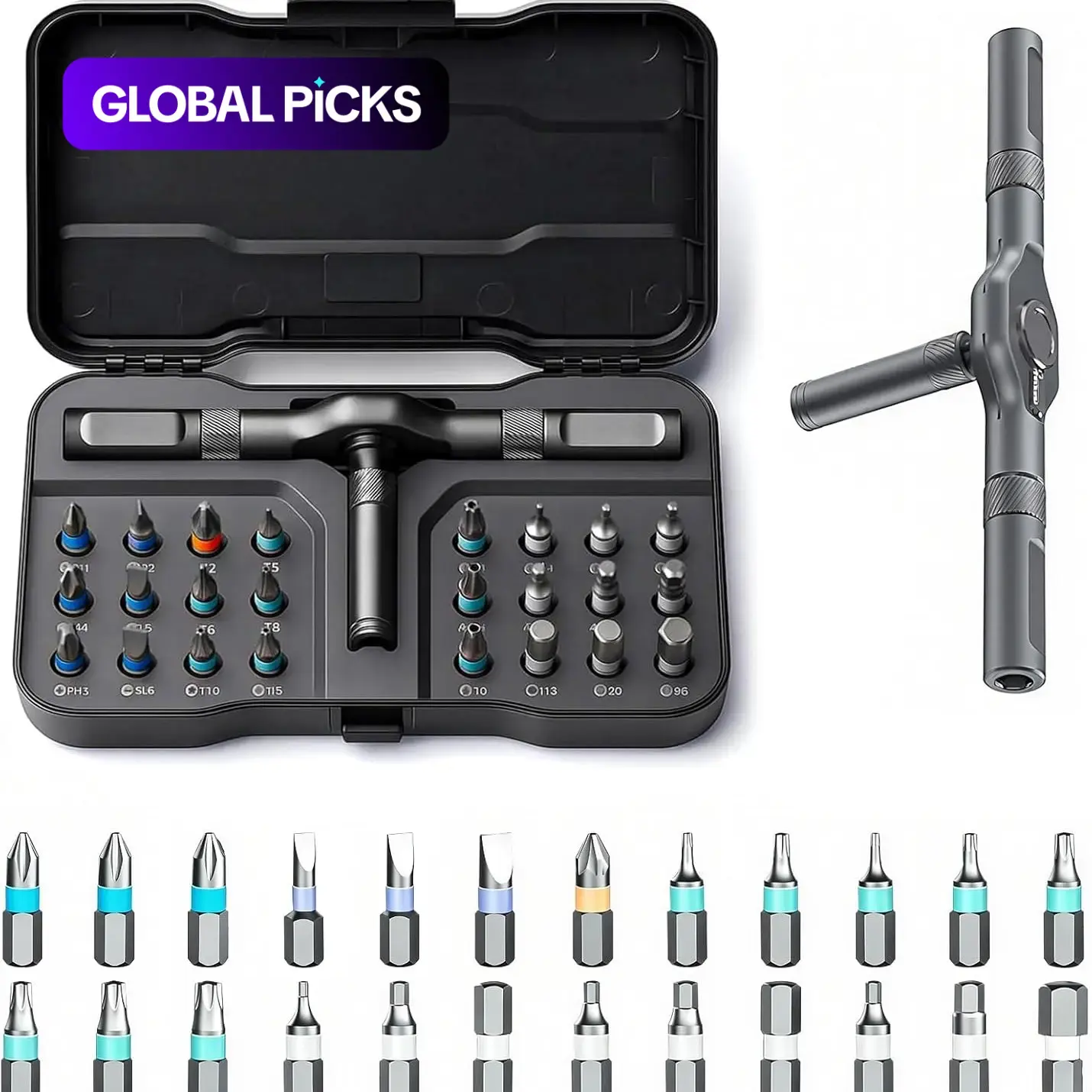 Advanced Ratchet Screwdriver Set, 24/30/40/66/100-In-1 Magnetic Bit Kit, Home Repair Tool Box, Ideal for Furniture, Bikes, Computers