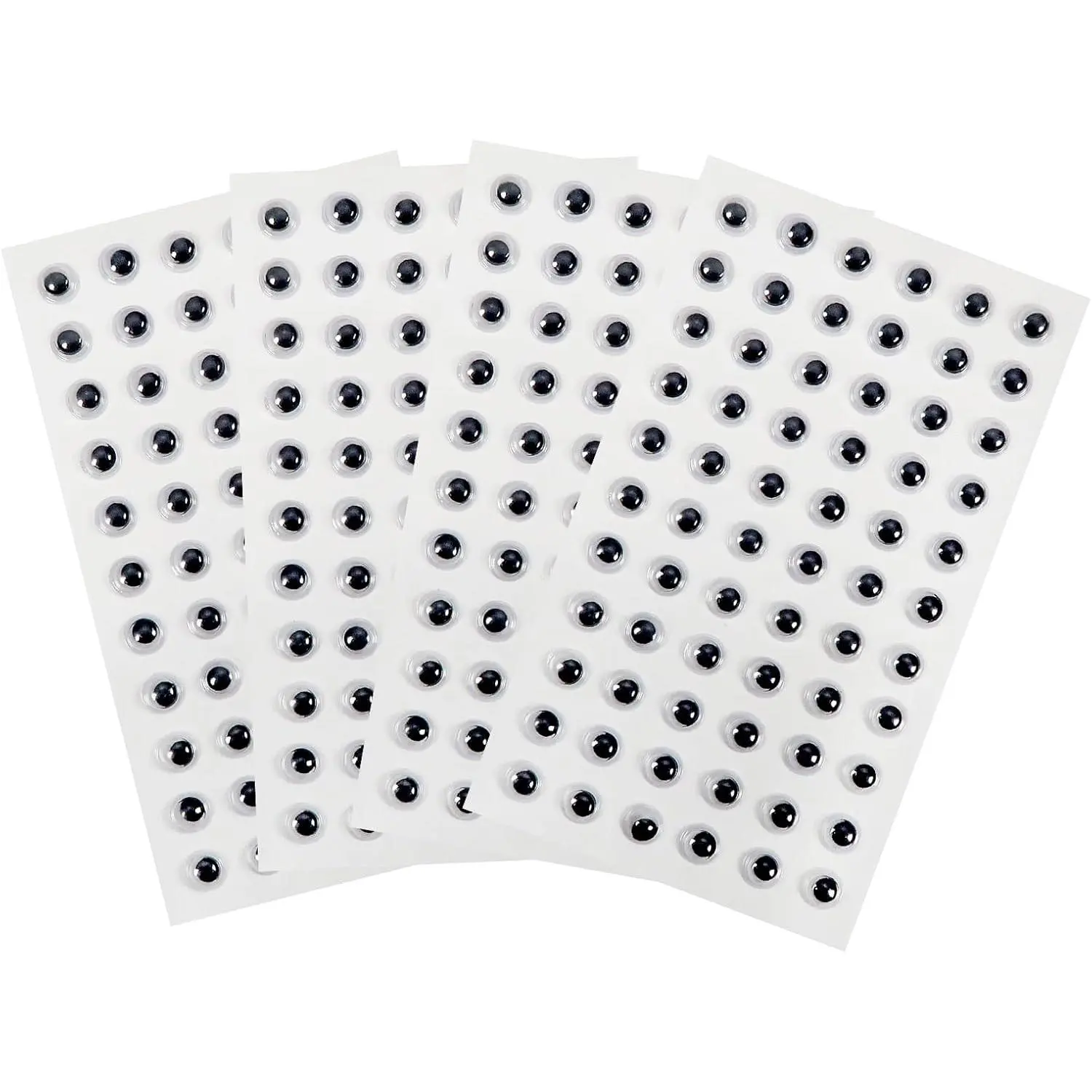 4 Sheets Googly Eyes Stickers Self Adhesive Wiggle Eyes 6mm Plastic Craft Sticker Eye for DIY Crafts Scrapbooking Decoration
