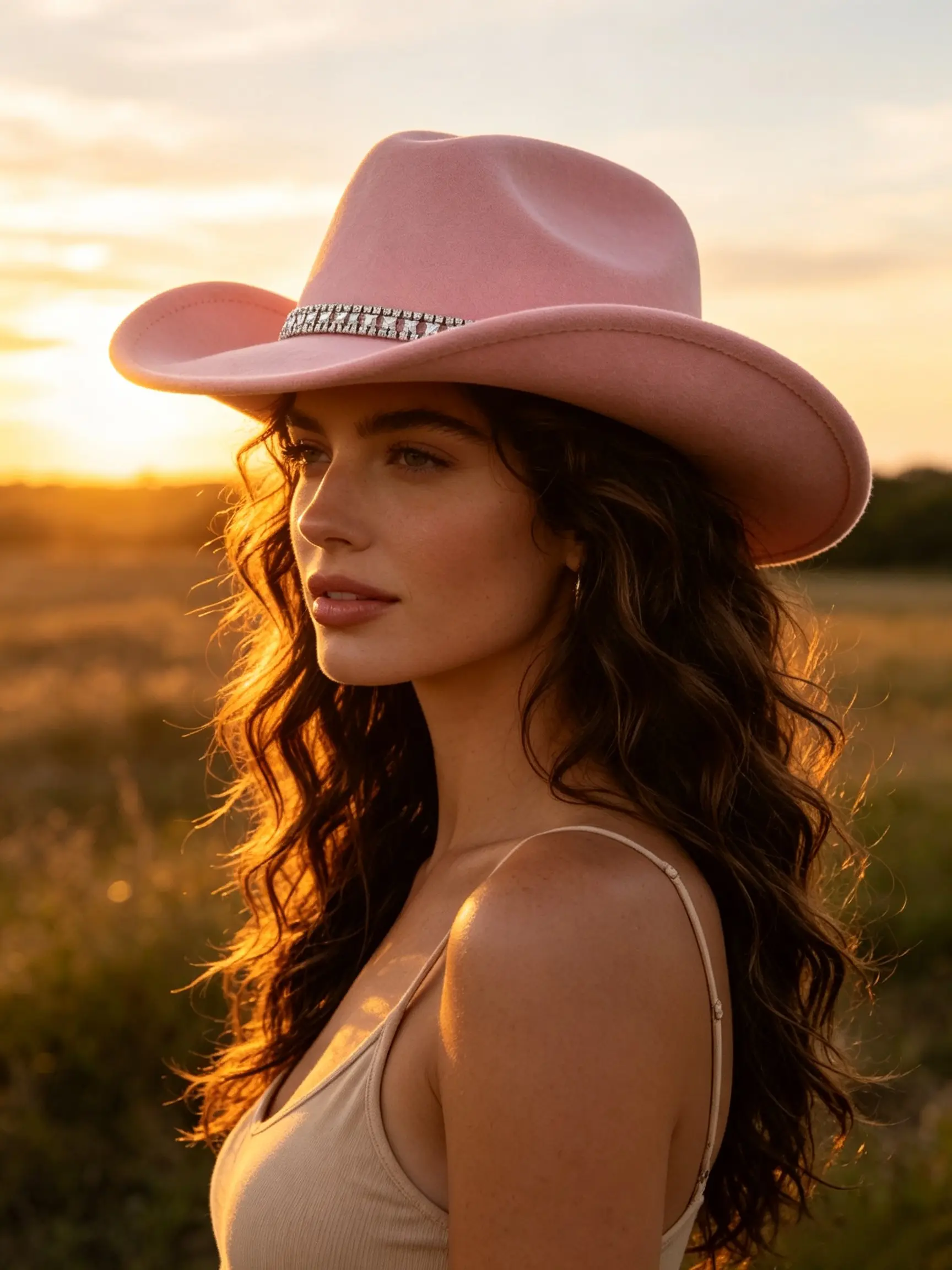 Sweet & Edgy Barbie Style Western Cowboy Hat, Shaped Soft Brim Versatile Sweet Cool Hat, Women's Fine Felt Material, Men's Trendy Party Accessory, Cowgirl Hat, Fashionable Hats
