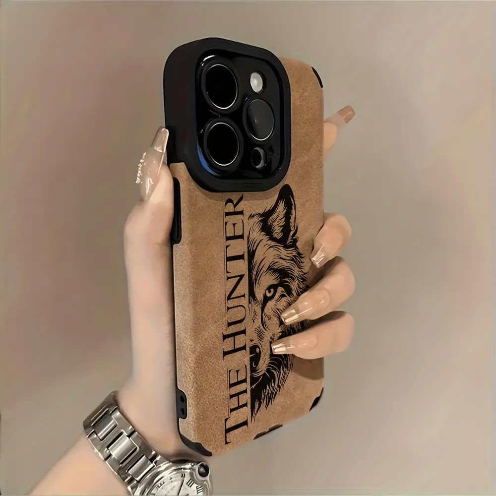 Wolf Head Style Phone Case!Wild Charm with Superior Drop Protection, High-Quality Faux Leather, Stain-Resistant, Thickened, Anti-Slip Design for iPhone 17/17 Pro/17 Pro Max/16/15/14/13/12/11 Plus/Pro/Pro Max.Stylish and Premium Phone Case