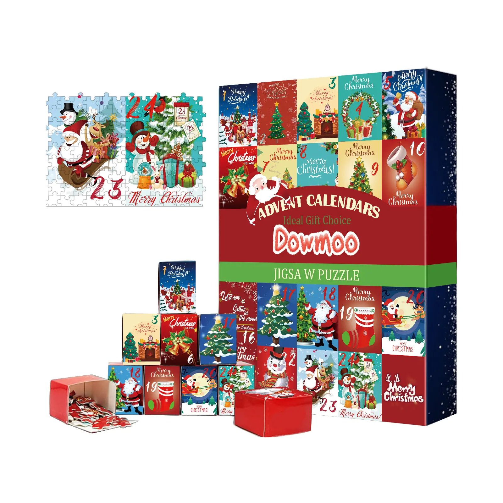 Christmas Advent Calendar Puzzle Toy Creative Toy Christmas Surprise Calendar Puzzle Gift Box