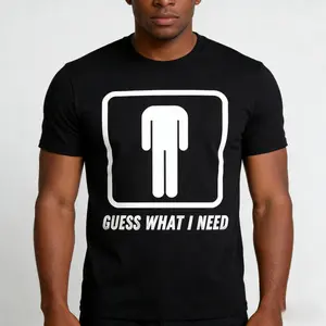 Men's Retro "Guess What I Need" Graphic Cotton Crew Neck T-Shirt ,UnisexT-Shirt 180g Pure Cotton Casual Crew Neck Great For Day Trips Casual Wear Or Relaxing Print Black Round Neck Short Sleeve Regular 2026