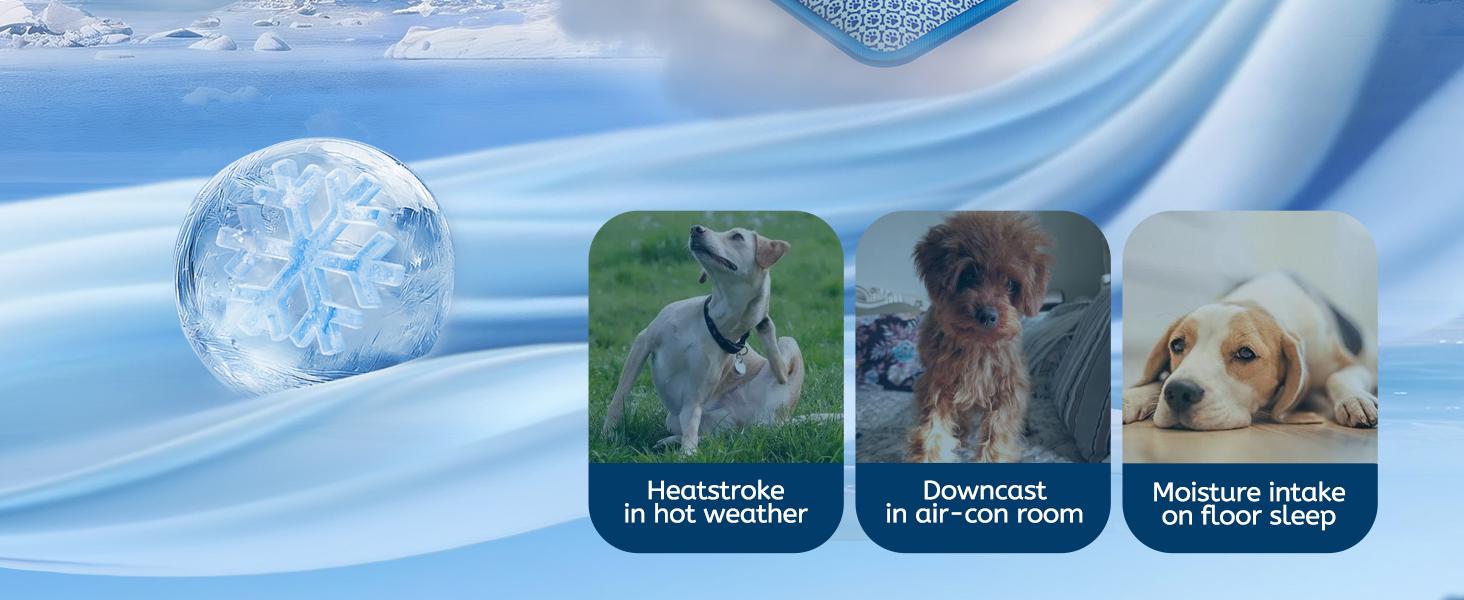 Dog Cooling Mat, Thick Cooling Mat for Extra Large Dogs with PCM & Thermochromic Tech, Dual-Sided Durable Waterproof Cool Dog Bed Mat, Q-Max>0.5, Machine Washable, Non-Toxic - XL(31" x 43")