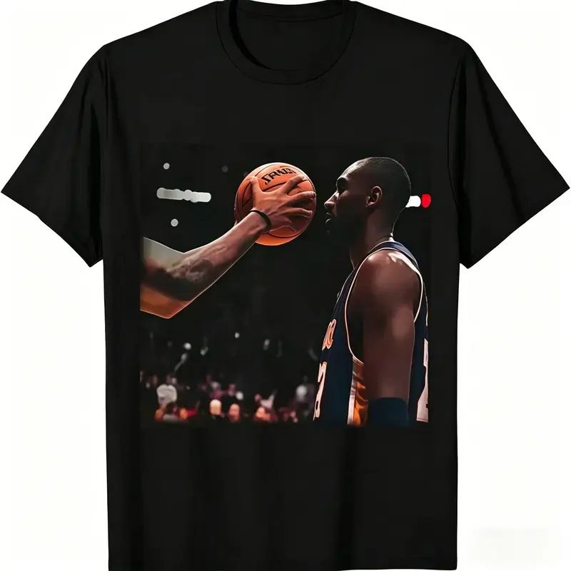 [Basketball Legend Tee]Vintage Basketball Legend Kobe Inspired Graphic T-Shirt Retro 90s Iconic Laker No Flinch Game Day Shirt Unisex Streetwear Cotton Crewneck Mamba Mentality Gift for Basketball Fans Athlete Style Tee