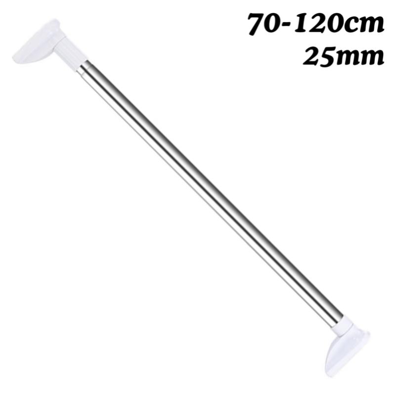 50-120cm Punch-free Telescopic Clothing Rod Extendable Stainless Steel Curtain Pole Easy Installation for DIY Space In Stock