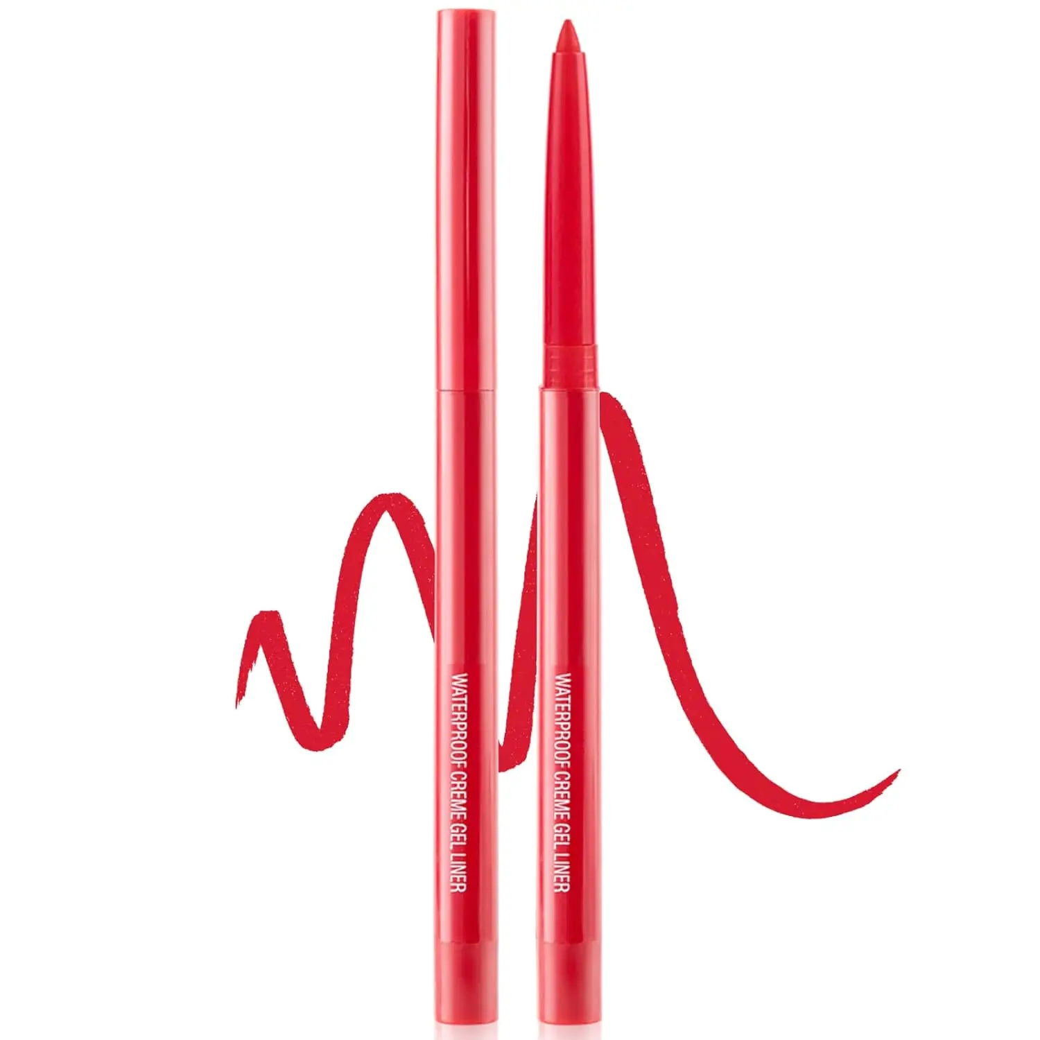 Eyeliner Pencil Quick-Drying Eye Liner Pencils Long-Lasting Multi-Use Water-proof colored eyeliners Pigmented Eye Liner Pen (Red)