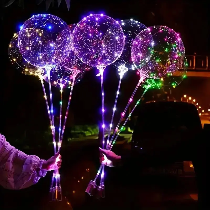 1-10PCS Christmas Glowing Transparent LED Balloon Wedding Party Birthday Decoration Bubble Balloon Festival Party Supplies