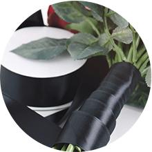 Color Faced Black Ribbon 1-1/2" Wide 50-Yards Long Perfect for Wedding, Crafts, Bow, Sewing, Gift Package Wrapping and Projects