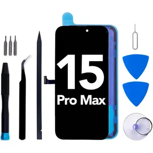 Screen Replacement Kit for iPhone 15 Pro Max 6.7" LCD Display 3D Touch Digitizer Assembly with Frame Adhesive and Repair Tools (Model A2849/A3105/A3106/A3108)