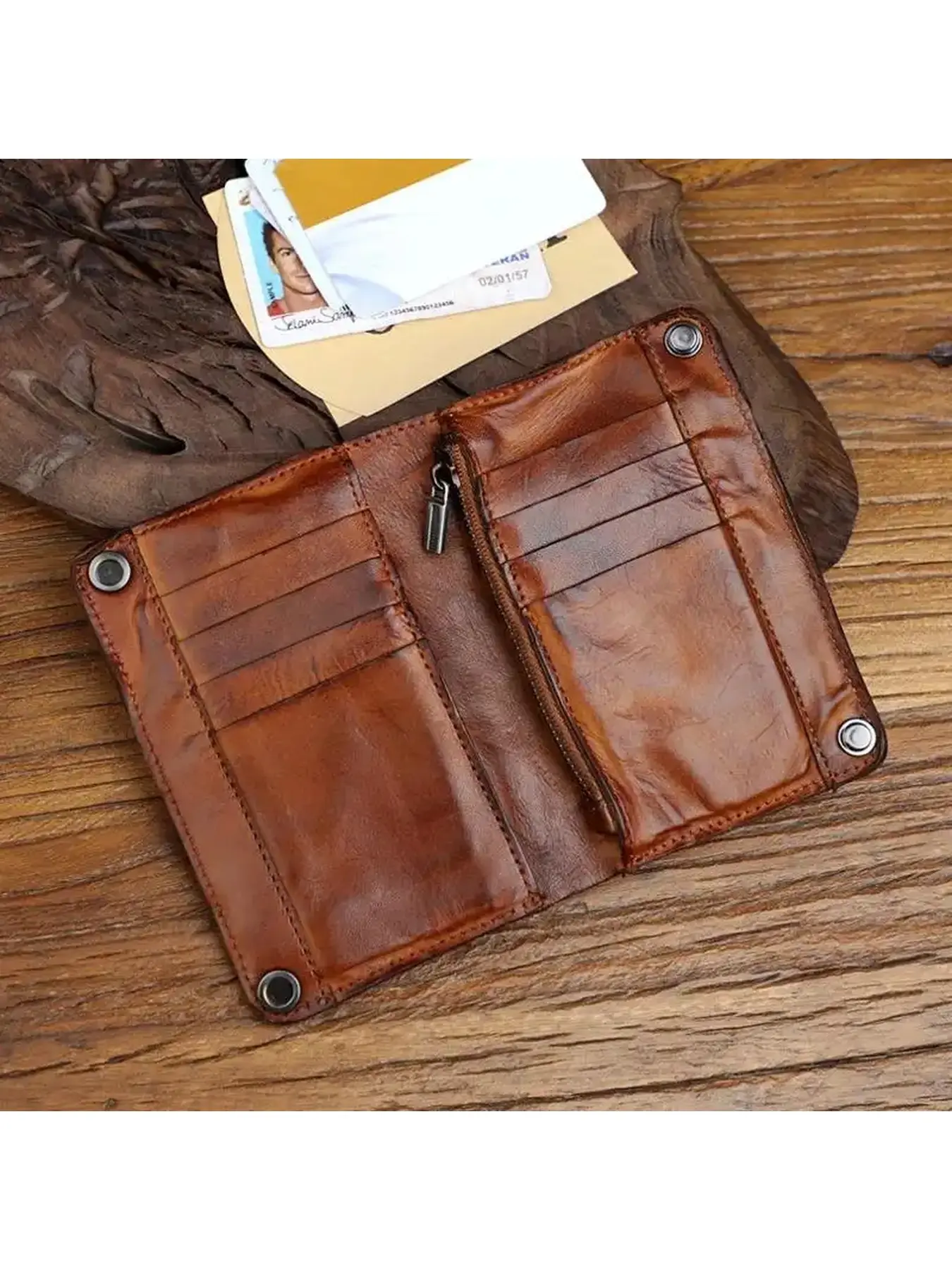Handmade Wrinkle Wallet Original Leather Genuine Cow Leather Vertical Mens Wallets Retro Money Clips Luxury Short Billfold Purse