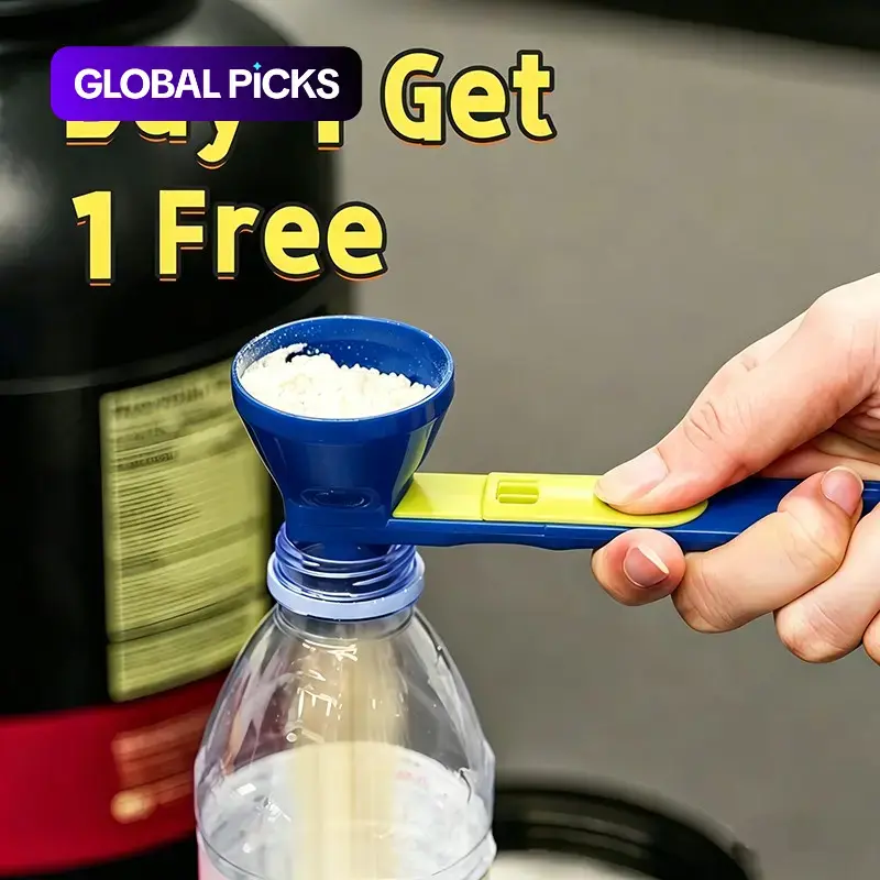 Buy One Get One Free, Slide Funnel Spotless Protein Powder Spoon, Durable PP Material, Perfect Kitchen Utensils for Milk and Supplements, Kitchen Gadgets