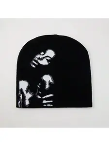 Fashion Printed Knitted Hat Women Men Couple Warm Y2K Beanies Bonnet Wool Skullies Hoods Lady Accessories Hip hop Gorra