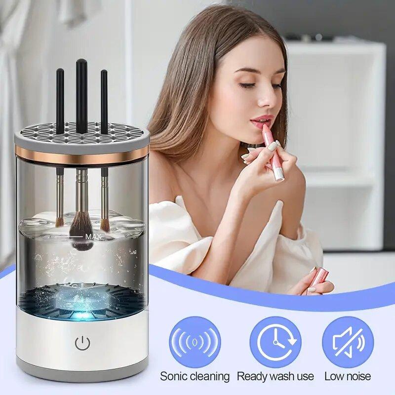 USB/battery Powered Makeup Brush Cleaner Machine, Brush Cleanser, Electric Rotating Cleaning Tool, Holds Multiple Brushes, Perfect Gift for Women, Cosmetic Brush Cleaner
