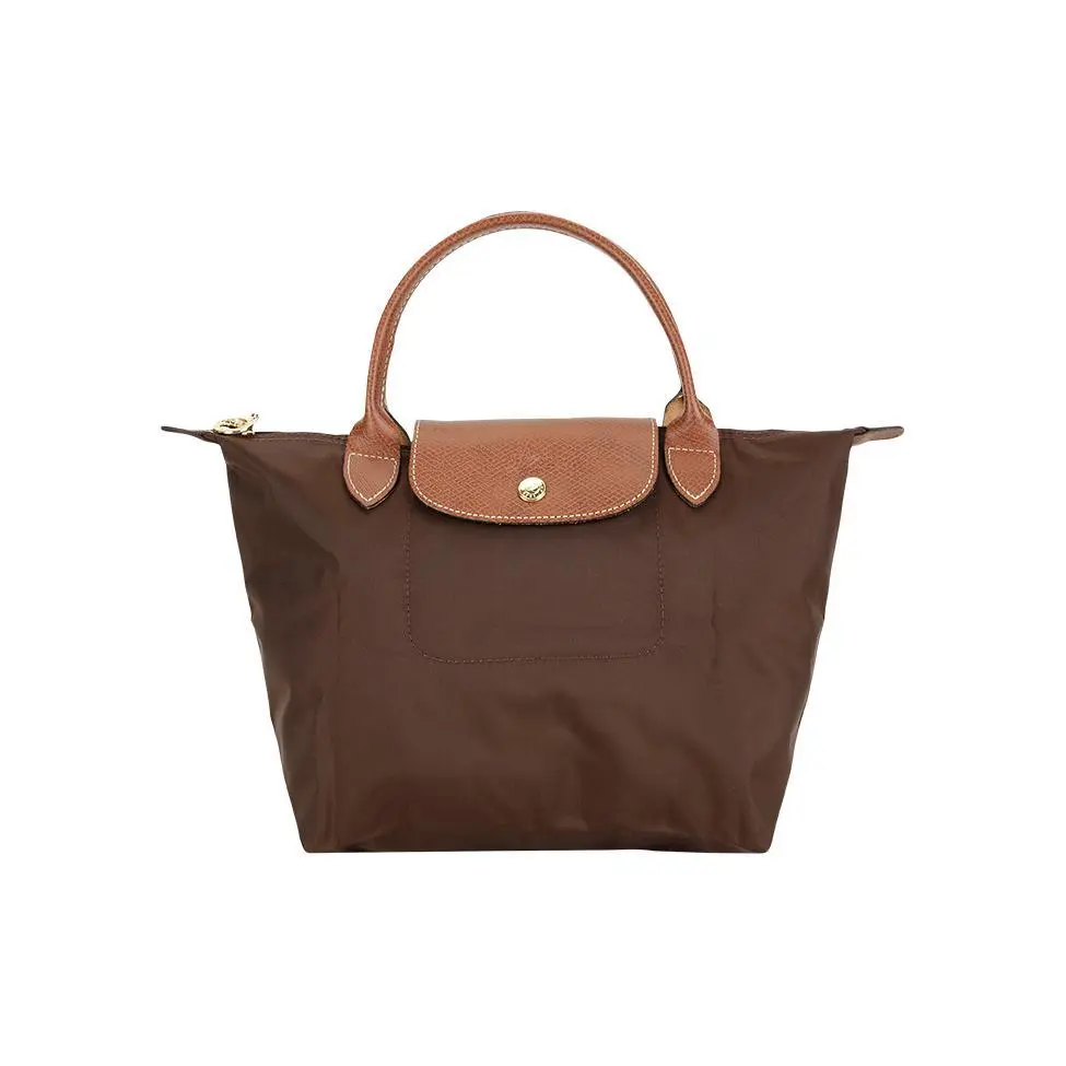 Longchamp Le Pliage Original Foldable Tote Bag for Women, Minimalist Textured Logo Design in Ebony