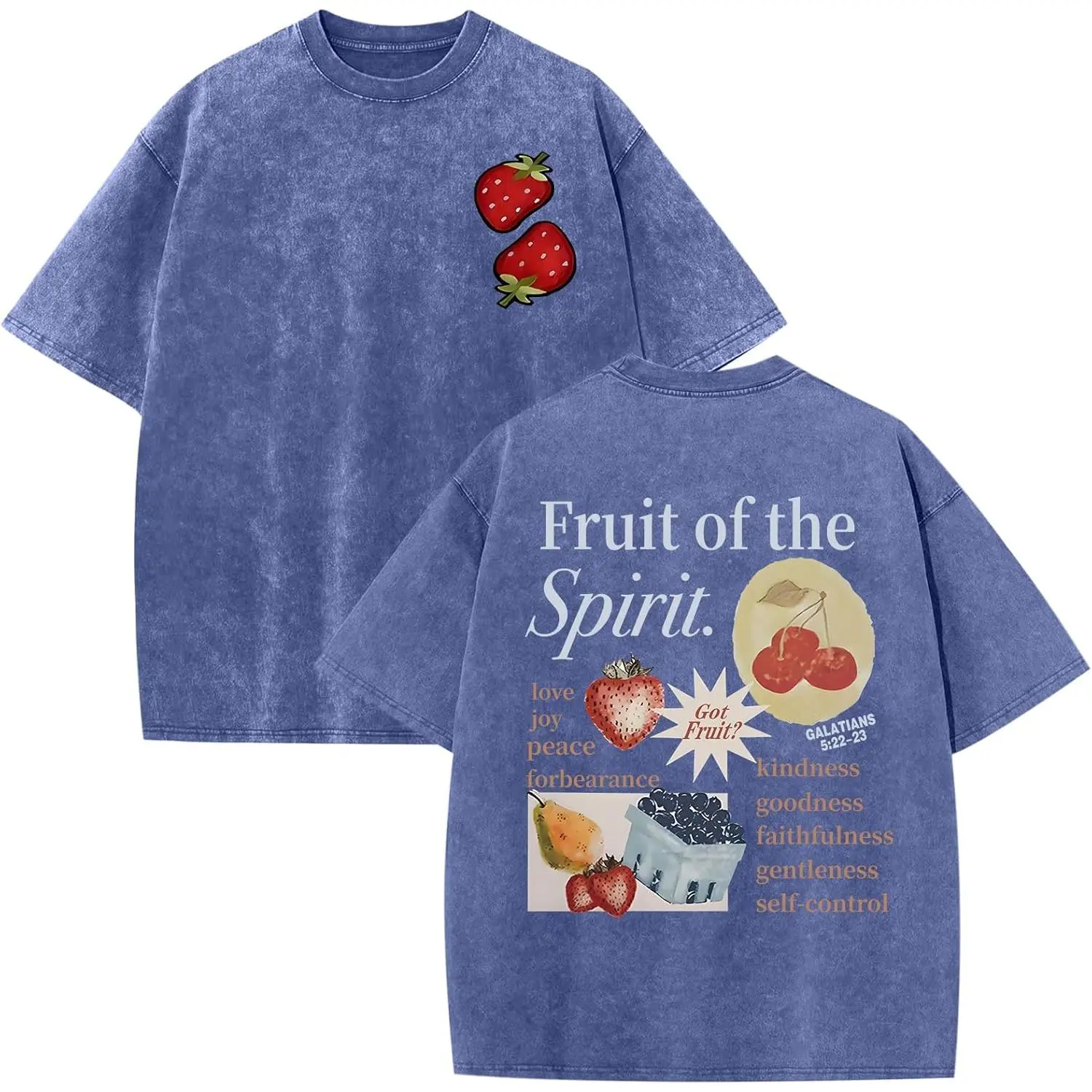 Christian Fruit of The Spirit Shirt for Men Jesus Religious Shirts Oversized Graphic Tees Acid Wash God T-Shirt Tops good vintage Grunge Album Lever Action Rifle Cool Meme Mii Need Cigarette Deftones Tour newport Quick-Dry Moisture-Wicking Crew