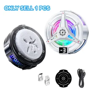Icy Phone Cooler, Magnetic Cell Phone Cooler for Gaming, Portable Phone Cooling Fan with RGB Light, Phone Radiator for iPhone Magnetic Series/Android/Tablet/iPad, Max 15W, USB, Ice Phone Cooler
