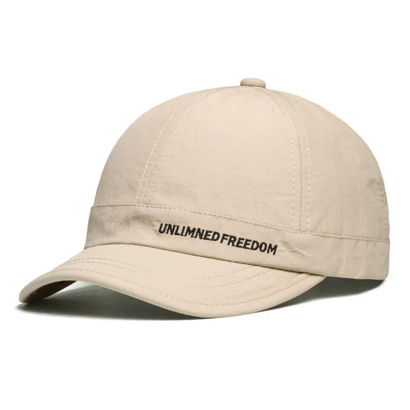 Retro quick-dry short-brim sun hat, summer outdoor lightweight baseball cap, sun-protection duckbill cap