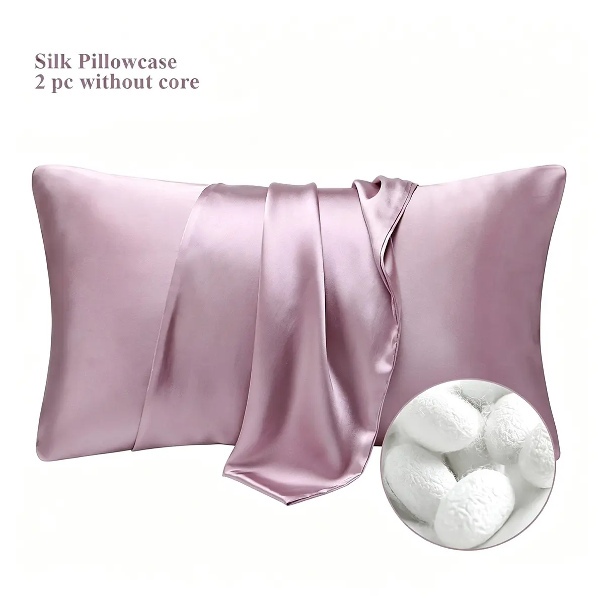 2 Pack 100％ Silk Pillowcase for Hair and Skin, Soft Breathable Smooth Cooling Mulberry Silk Pillow Case Set of 2, Bed Pillow Covers with Envelope Closure, Gifts for Women Men, Silky Luxurious Beddings