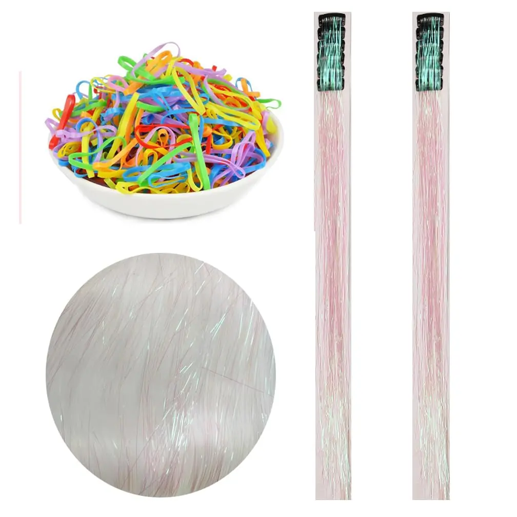 Hair Tinsel Clip in 22 Inch Tinsel Hair Extensions with Clips Light  12 count Colorful Glitter Tinsel Sparkling Fairy Hair Accessories for Women  Girls