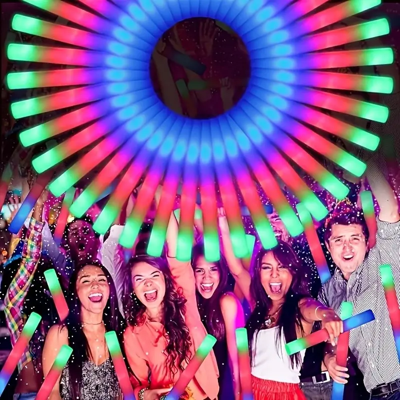 135/105pcs LED Foam Glow Sticks with 3 Flashing Modes Perfect for Parties, Weddings, Concerts, And Sporting Events; Ideal for Decor And Lighting at Birthdays, Halloween, Christmas, And New Year'S Celebrations for School Halloween