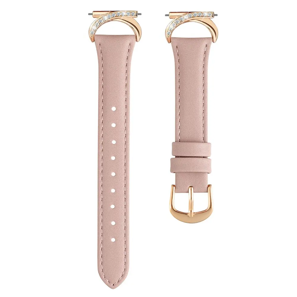 Leather watch strap compatible with Samsung Galaxy Watch 7/6/5/4/FE/Active 2 40mm 44mm/Watch 6 Classic 43mm 47mm/Watch 5 Pro 45mm, Smartwatch Accessories, 20mm ultra-thin soft leather strap, C-shaped metal buckle for ladies, Smartwatch Compatible Bands