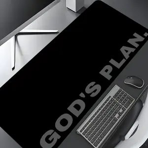 Black God's Plan Design Extra Large Gaming Mouse Pad,Aesthetic Desktop Drotection Pad,Washable Rubber Pad Non-Slip Lock Edge Multi-Size Mouse Pad Suitable For Home Office,Good Gift for Family and friends, Extended Mousepad, Desktop Accessory