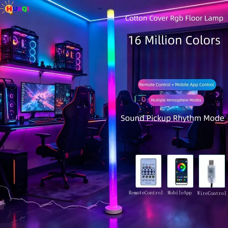 New Smart RGB LED Floor Lamp, Remote Control, USB Power, APP Controlled, Living Room Bedroom, Music Color Changing, Bluetooth-compatible